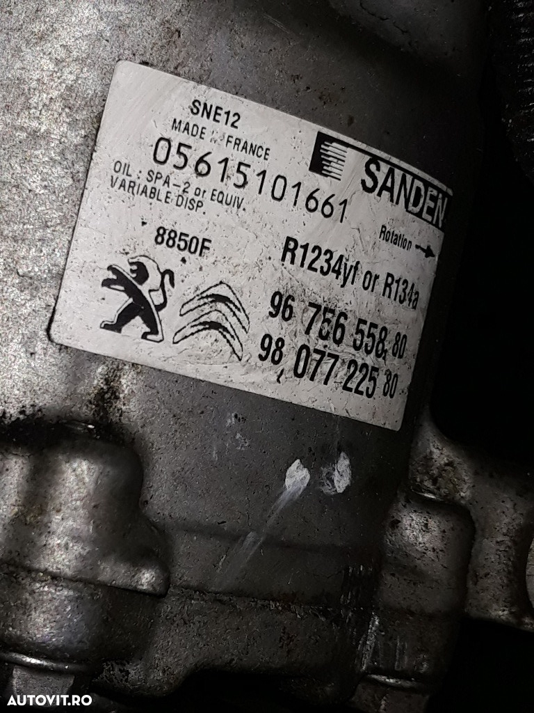 Compresor clima / AC Peugeot Citroen 9675655880 9807722580 / 2015 2016 2017 2018 / 1.6 hdi - 2