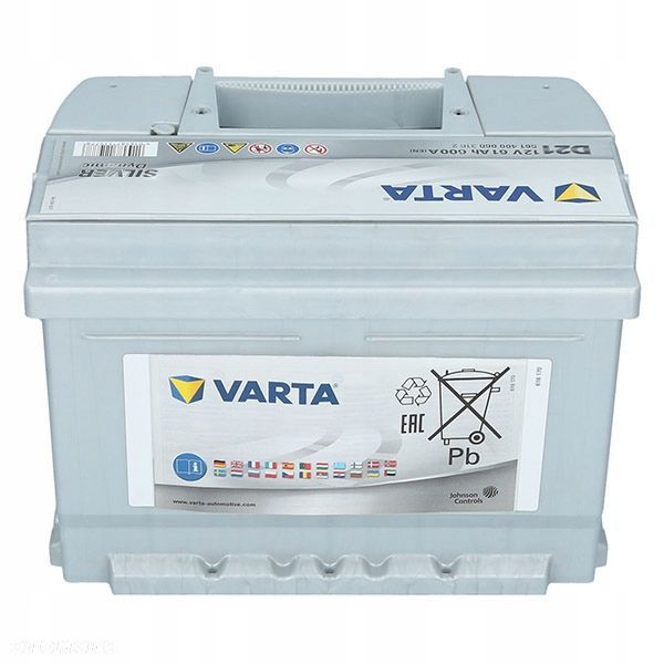 Akumulator Varta D21 12V 61Ah Silver Dynamic P - 14,3 kg - 7