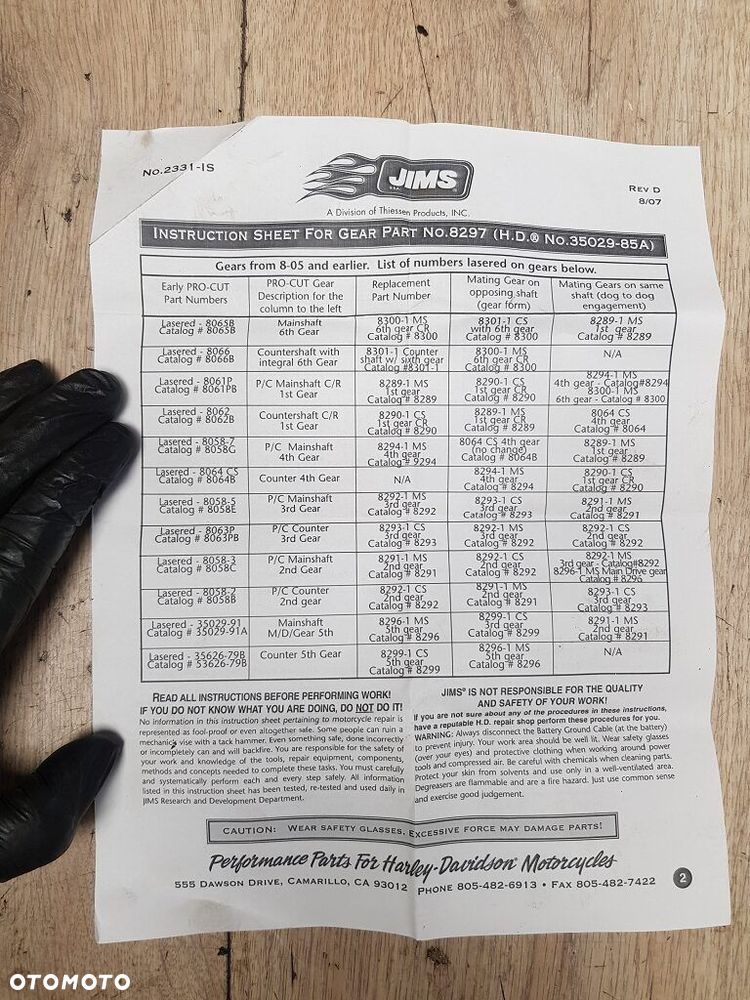 Trybo przekładni głównej MCS 978065 Harley Davidson EVO 35029-85A - 3