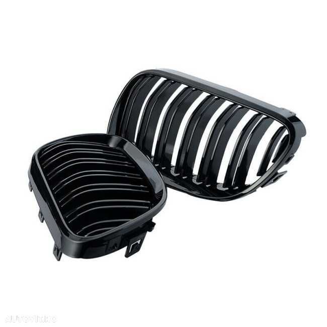 Grile Duble Bara Fata Nari M Style BMW E92 E93 Pre-FACELIFT // FACELIFT, Negru Lucios - 9