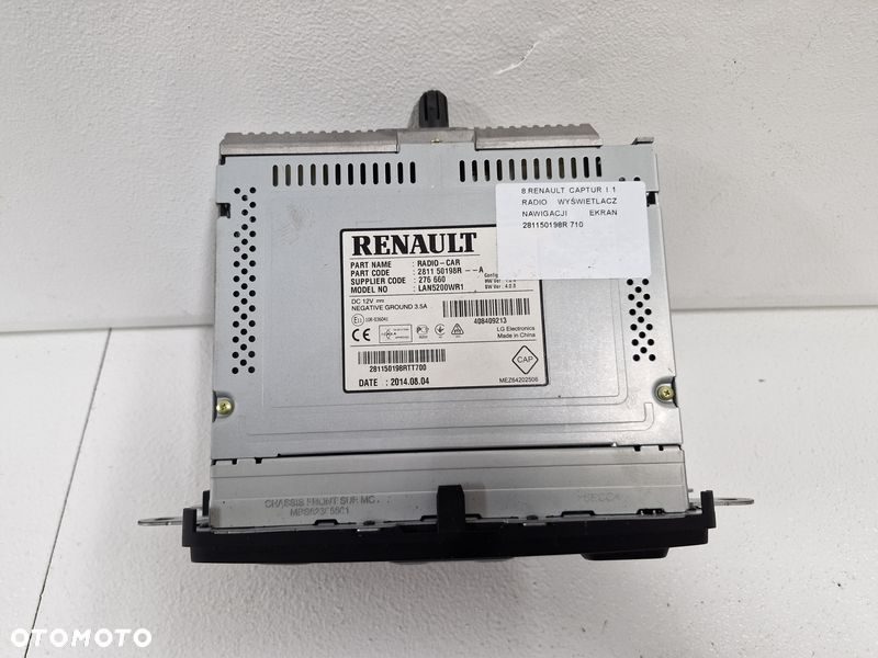 RENAULT CAPTUR 1 I RADIO WYŚWIETLACZ NAWIGACJI EKRAN NAVI 281150198R - 8