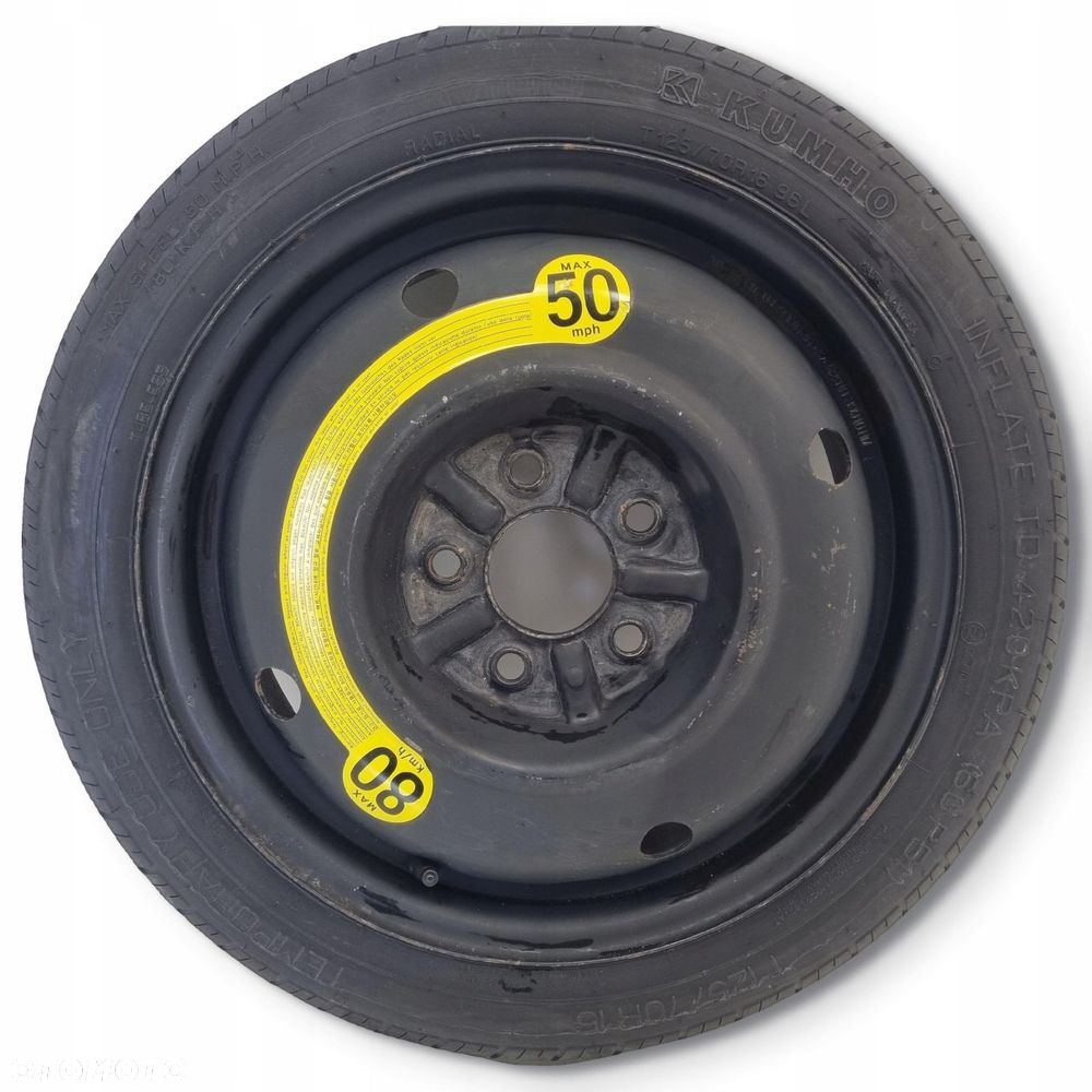 KOŁO DOJAZDOWE ZAPASOWE Kia Hyundai Coupe 125/70 R16 52910 39910 zapas - 1