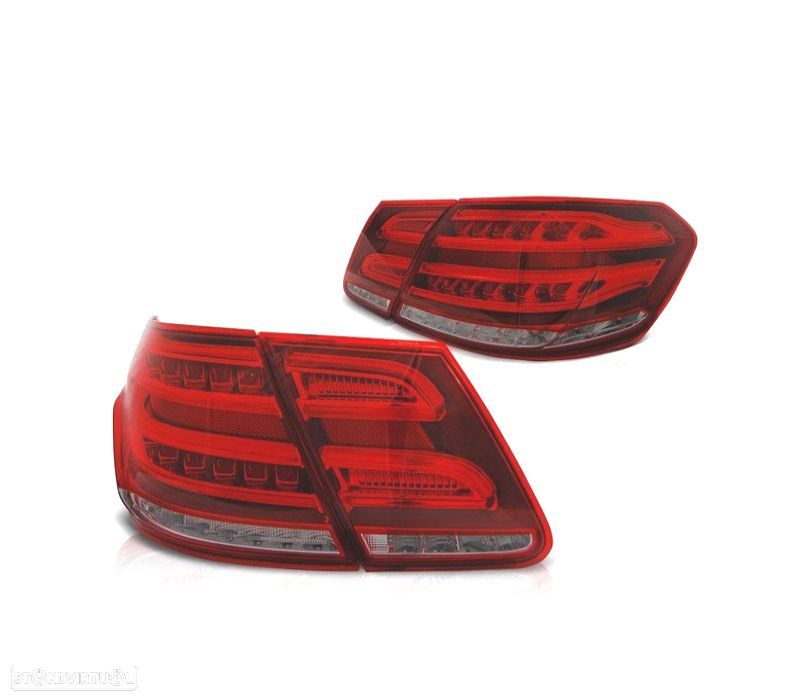 FAROLINS TRASEIROS MERCEDES CLASSE E W212 09-13 LIGHT BAR VERMELHO FUMADO - 1