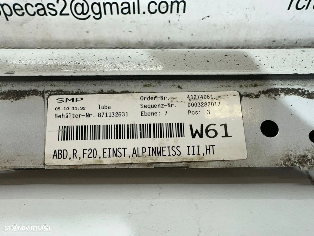 .Conjunto Embaladeiras Saias Laterais Sport Originais BMW Serie 1 F20 5 Portas 7287828 7287827 2012 - 2019 - 7