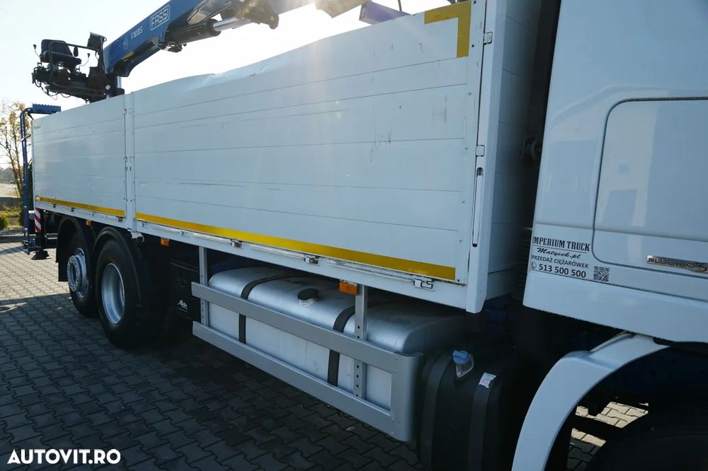 Mercedes-Benz ACTROS 2548 / 6x2 / ÎNĂLȚIME - 6,5 M / PUNTE RELAXABILĂ / TRANSMISIE FASSI / ATINGERE: 10,85 M / PRIMUL SCAUN SPATE / ROTATOARE / FURCĂ PENTRU PALEȚI - 19