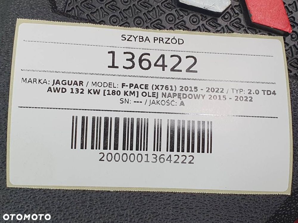 SZYBA PRZÓD CZOŁOWA JAGUAR F-PACE X761 ORYGINAŁ 2019 ROK - 7