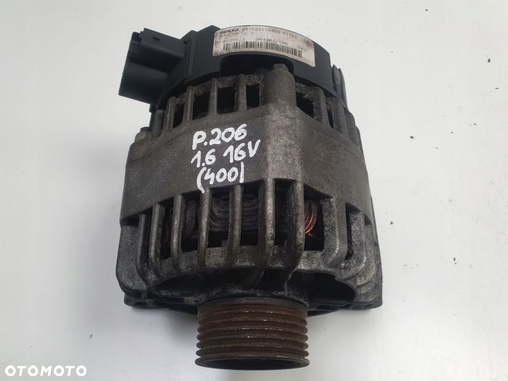 ALTERNATOR Peugeot 206 1.6 16V _ 9649611580 denso Alternator Oryginał - 7