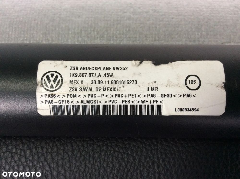 ROLETA BAGAŻNIKA VW GOLF V VI KOMBI 1K9867871A - 2