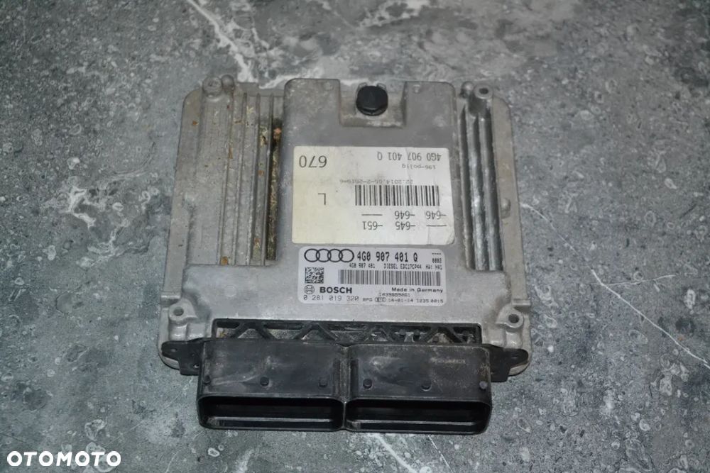 AUDI A4 B8 A5 A6 C7 A7 Q7 3,0 TDI CDU KOMPUTER STEROWNIK SILNIKA 4G0907401Q 0281019320