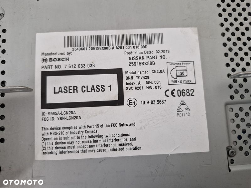 NISSAN JUKE 1 I F15 RADIO CD NAWIGACJA NAVI EKRAN WYŚWIETLACZ MONITOR 25915BX80B - 10