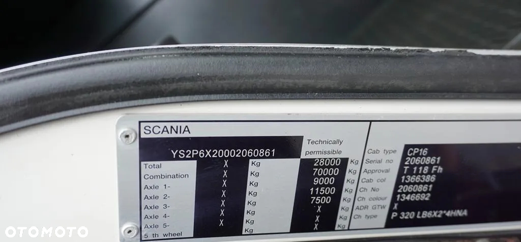 Scania P 320 / 6 X 2 / SKRZYNIOWY + HDS / HIAB 211 EP - 5 / OŚ SKRĘTNA   / WYS. 14 M - 12