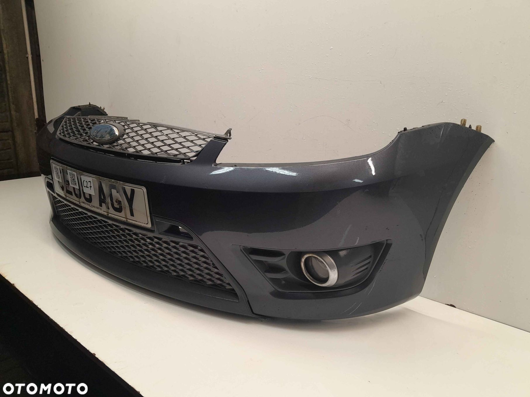 ^ ZDERZAK PRZÓD PRZEDNI FORD FIESTA MK.6 6 VI ST LIFT FL S5 SZARY GRAFITOWY HALOGENY - 3