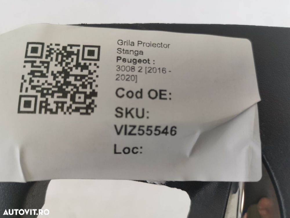 Grila Proiector Stanga Peugeot  3008 2 [2016 - 2020] Original In Stare - 8