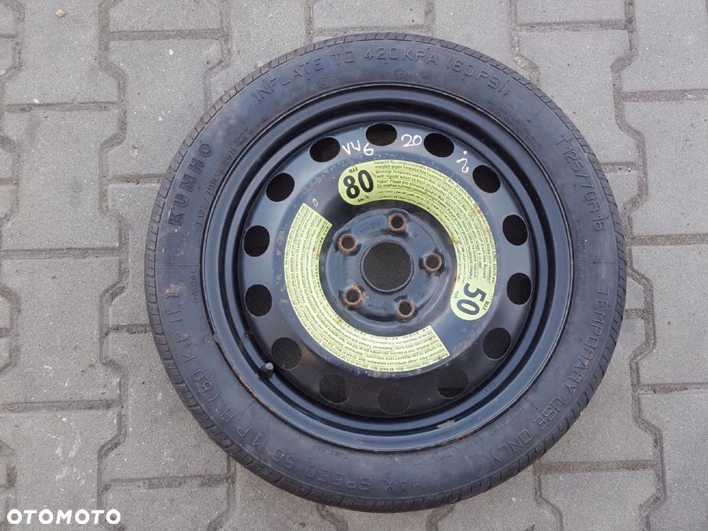 AUDI A3 8P VW GOLF VI 6 V 5 EOS SEAT LEON II ALTEA KOŁO DOJAZDOWE 16 5X112 - 1