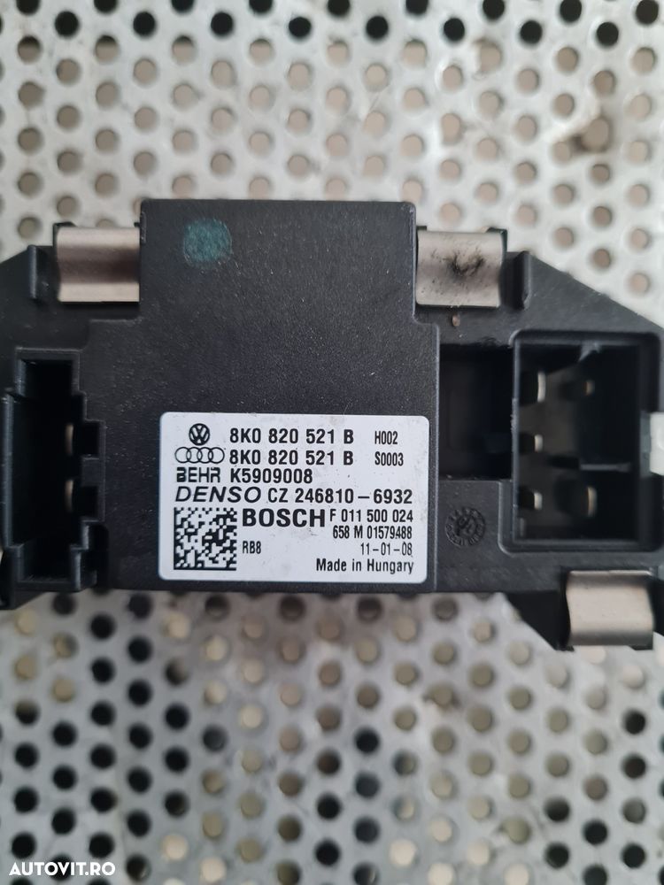 Rezistenta Trepte Aeroterma Bord Ventilator Habitaclu Audi A4 B8 A5 8T An 2007-2008-2009-2010-2011-2012-2013-2014-2015 Cod 8K0820521B Dezmembrez Audi A5 8T 2.7 Tdi Euro 5 Motor CGKA Cutie Automata MMW Bixenon Volan Stanga - Dezmembrari Arad - 6