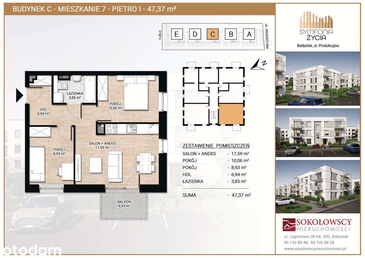 ***Nowa inwestycja*** ul. Produkcyjna, mieszkanie 47,37 m2, garaż - Pełny obrazek: 4/7