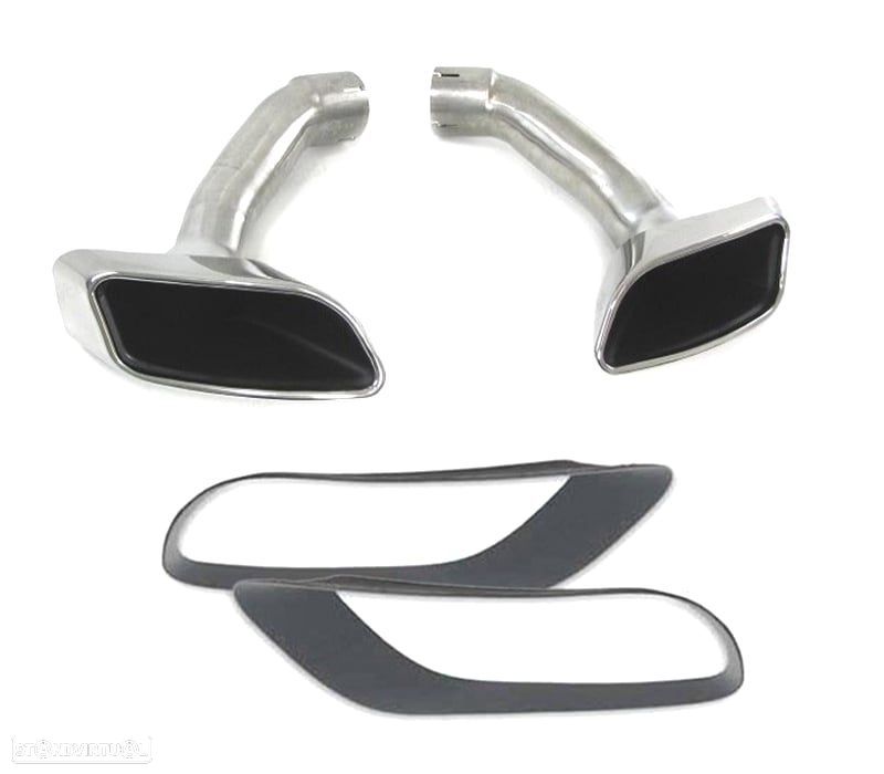 PONTEIRAS DE ESCAPE BMW X6 E71 08-14 LOOK M CROMADO + MOLDURA DE ESCAPE - 2