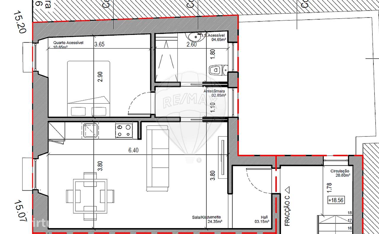 Apartamento T1 para venda - Grande imagem: 2/3