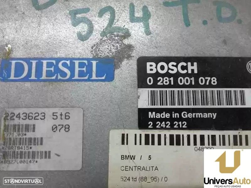 CENTRALINA MOTOR UCE BMW 5 1990 -0281001078 - 4