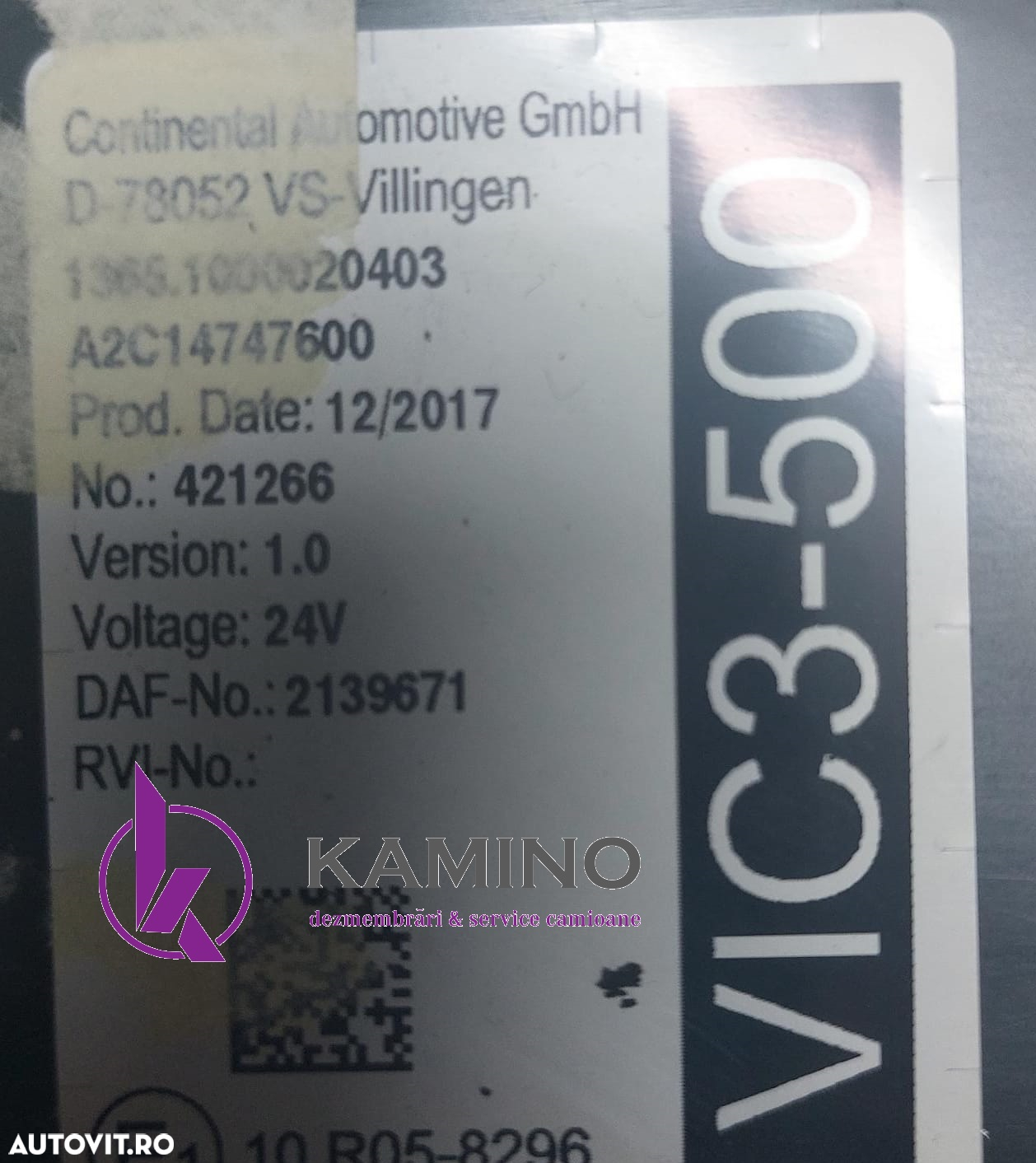 Calculator VIC 3 DAF XF Euro 6 - 2