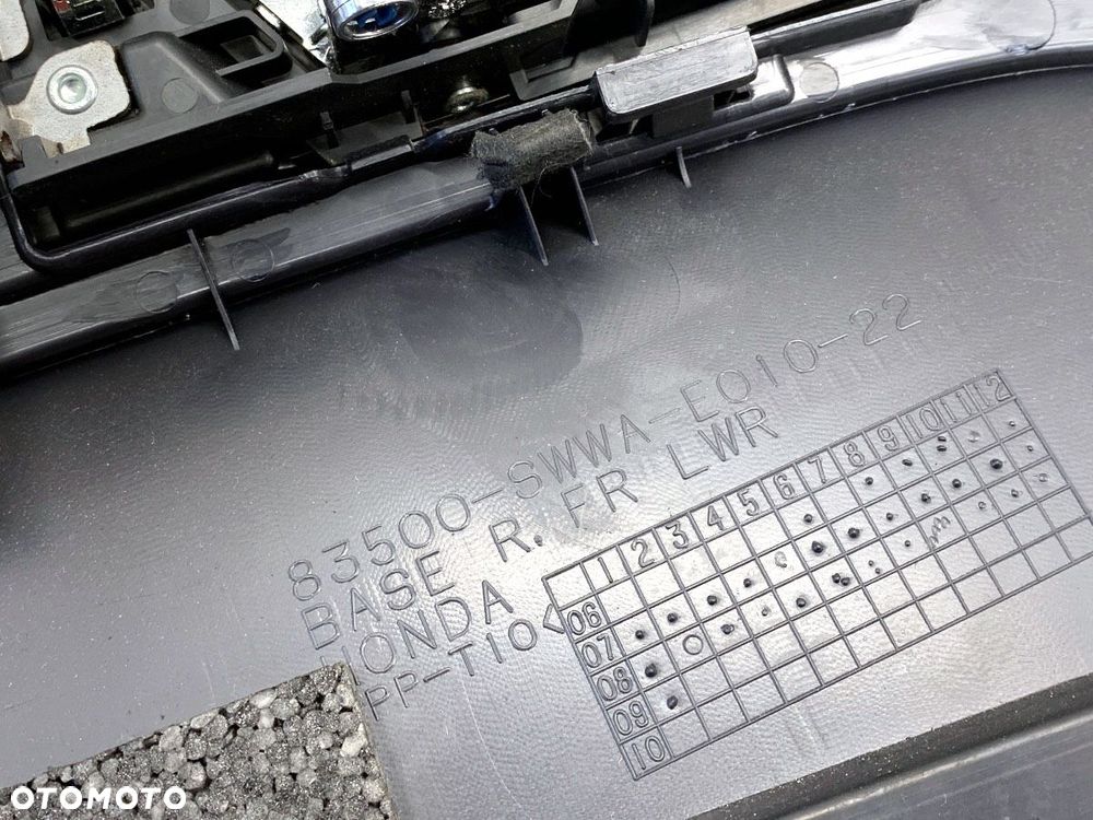 BOCZEK DRZWI PRAWY PRZÓD  HONDA CR-V III (RE_) 2006 - 2022 2.2 i-CTDi 4WD (RE6) 103 kW [140 KM] - 5