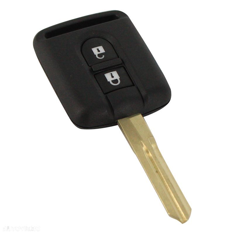 Carcasa cheie Nissan Micra 350z Pathfinder Navara, model patrat cu doua butoane - 1