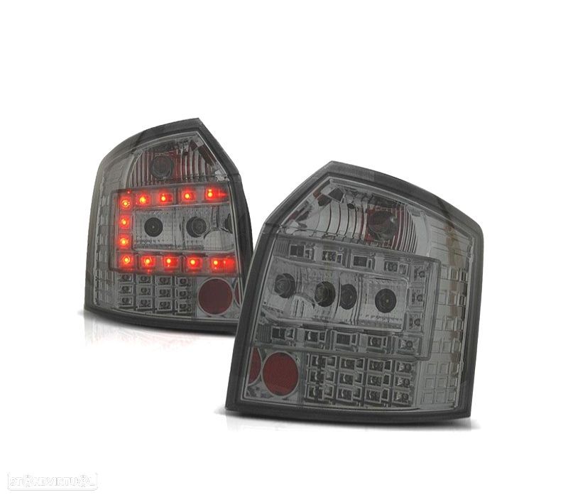 FAROLINS LED AUDI A4 B6 AVANT 01-04 FUNDO CROMADO FUMADO - 1