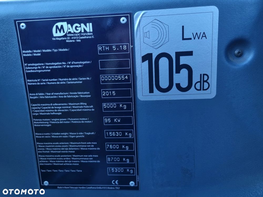 Magni RTH 5.18 Ładowarka teleskop Roto Obrotowa 18 metrów udzwig 5ton Sterowana Pilotem! 2016r jak Nowa z salonu! Import Norwegia! Klima! Zero luzów - 22