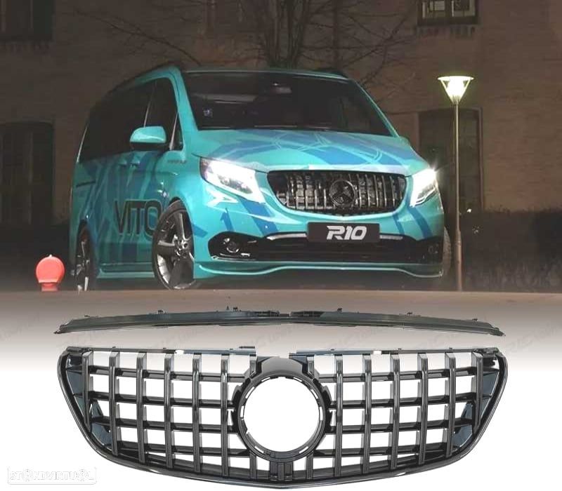 GRELHA FRONTAL MERCEDES W447 14-19 LOOK GTR PANAMERICANA PRETO - 1