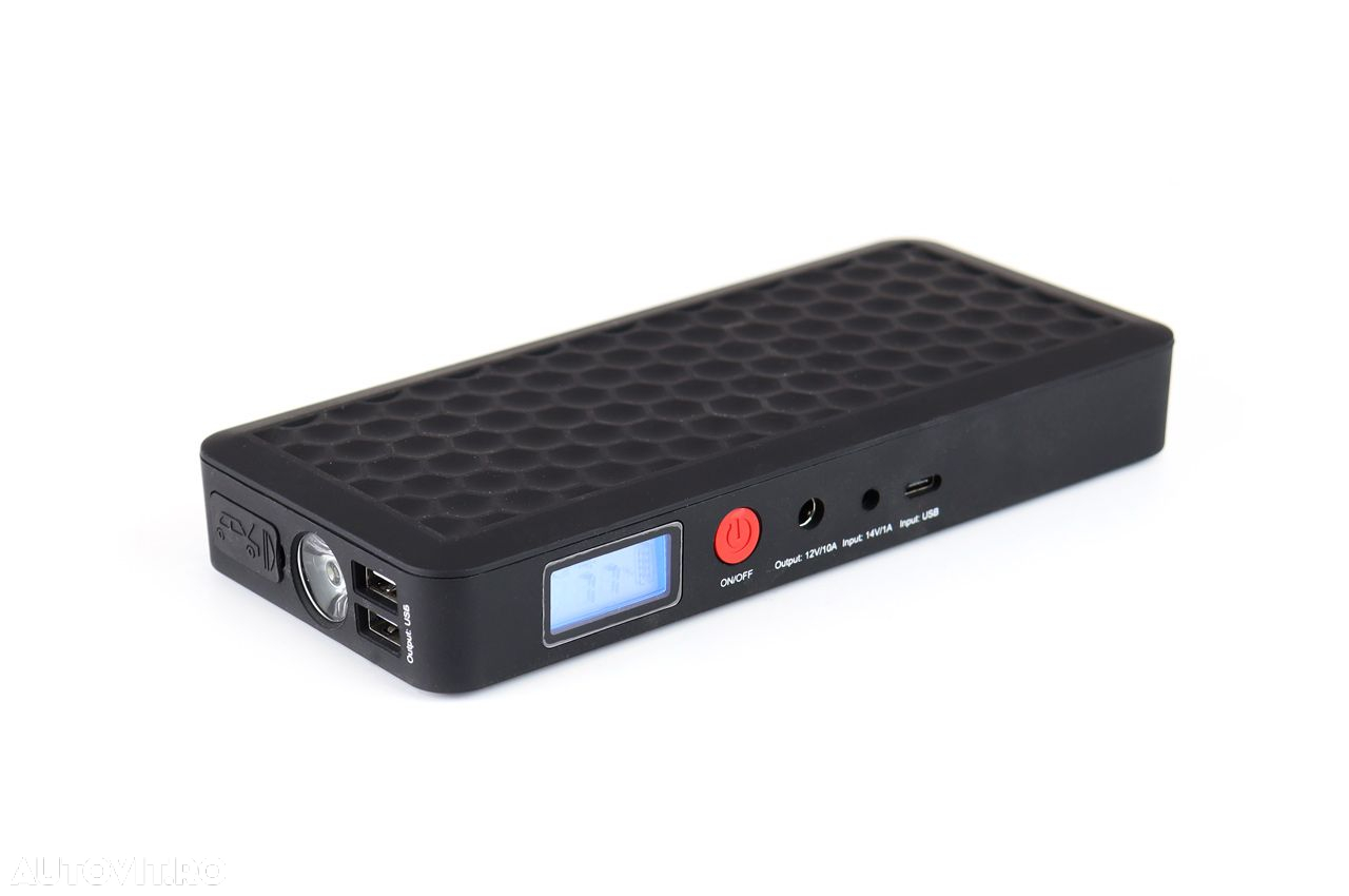 Baterie externa AMiO, mini robot pornire motor 12V si incarcator dispozitive electronice USB 5V, Jump Starter Auto - 2