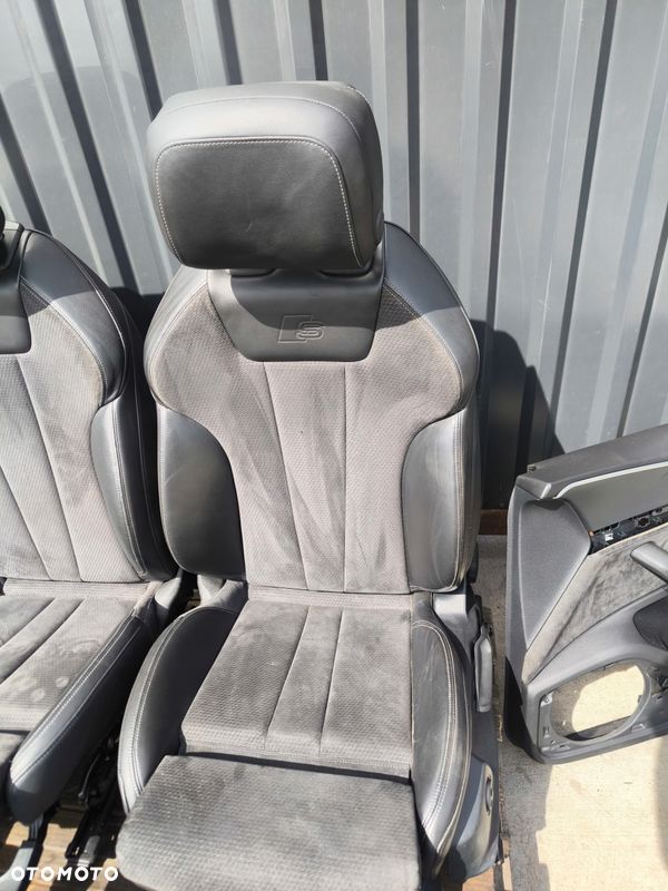 FOTEL FOTELE SKÓRA KOMPLET S LINE AUDI A4 B9 SKÓRA ALCANTARA ROLETY GRZANE - 7
