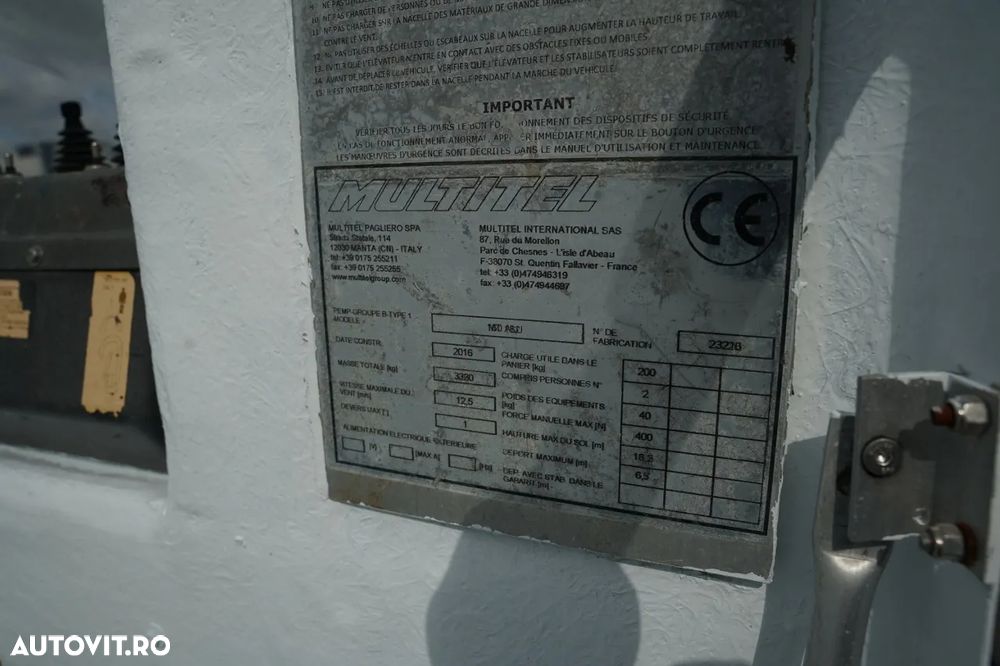 Renault MAXITY 120 DXI / ELEVATOR DE 18 METRI / ELEVATOR DE PODEA AERIAL MUTLITEL MT 182 / COȘ PENTRU 2 PERSOANE - 200 KG / IMPORTAT - 21