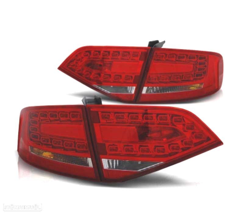 FAROLINS AUDI A4 B8 07-11 LED VERMELHO CROMADO - 1