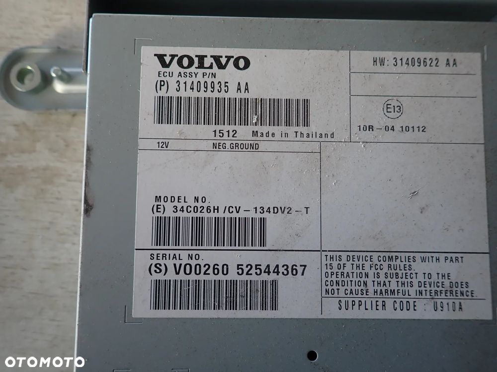 VOLVO XC60 I LIFT WZMACNIACZ RADIA 31409935 AA - 2