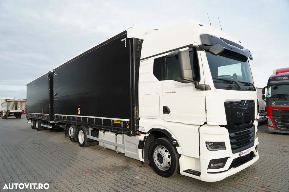 MAN TGX 26.480 / COMBINAȚIE TANDEM 120 M3 / TRAVERSE / MEGA / 6X2 / I-PARK COOL / PUNȚĂ RIDICATĂ / CĂPTUȘEALĂ CĂRUȚ / + REMORCĂ WIELTON / PUNȚI SAF - 7