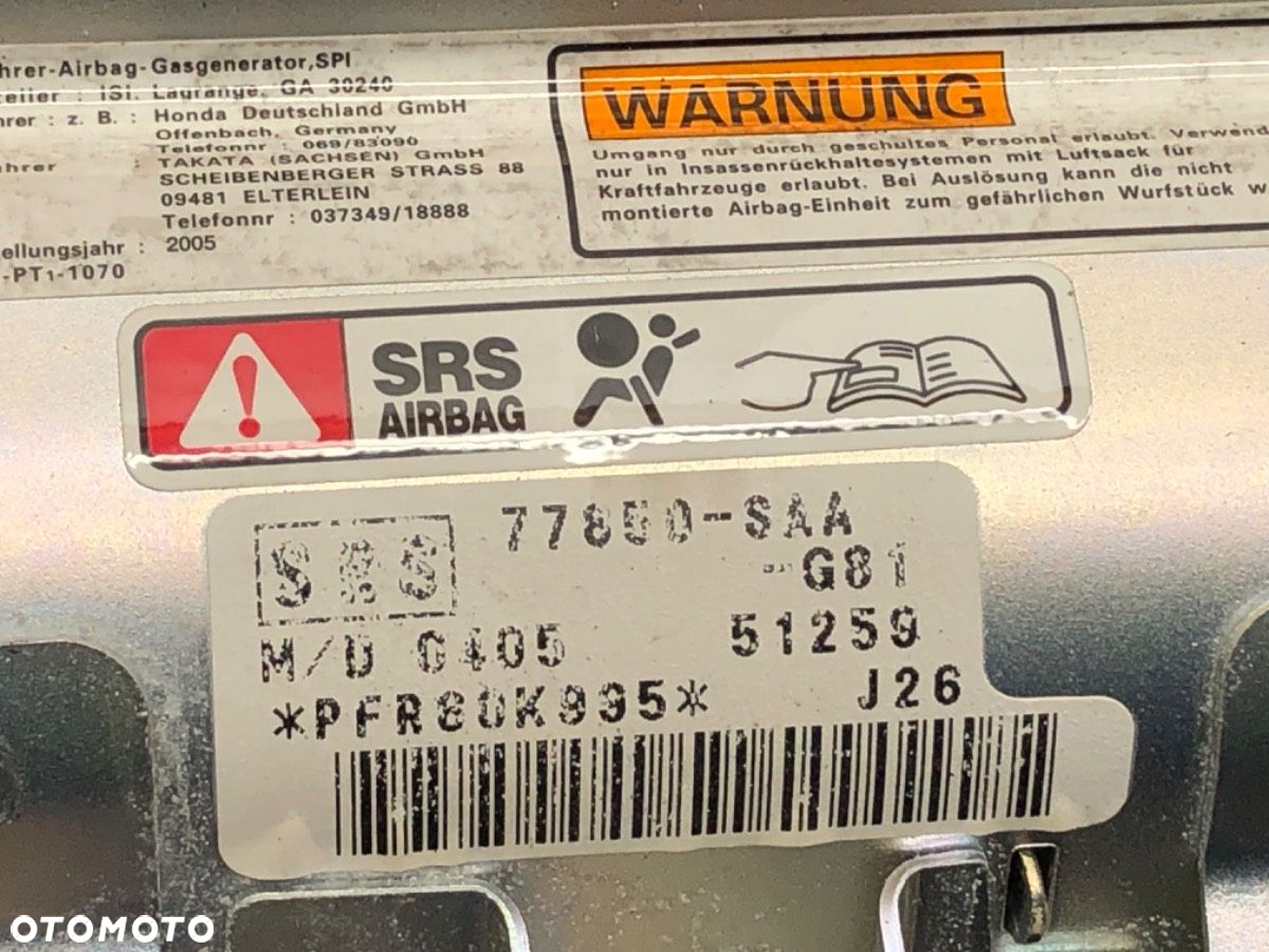 PODUSZKA POWIETRZNA PASAŻERA - 149.00 PLN - HONDA JAZZ II (GD_, GE3, GE2) 2001 - 2008 1.2 i-DSI - 4