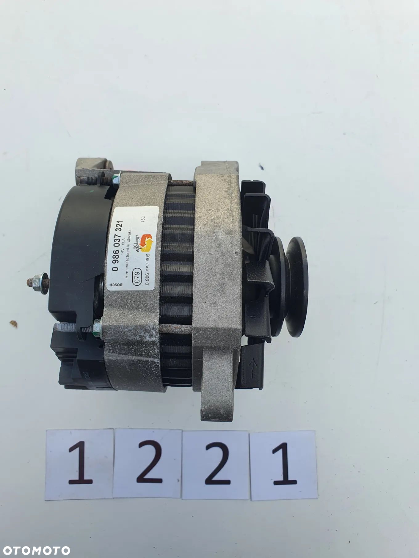 Alternator 14 V, 60 A, Bosch 0986037321, Renault 19, Rapid, Clio, BEZ ZWROTU / KAUCJI - 1