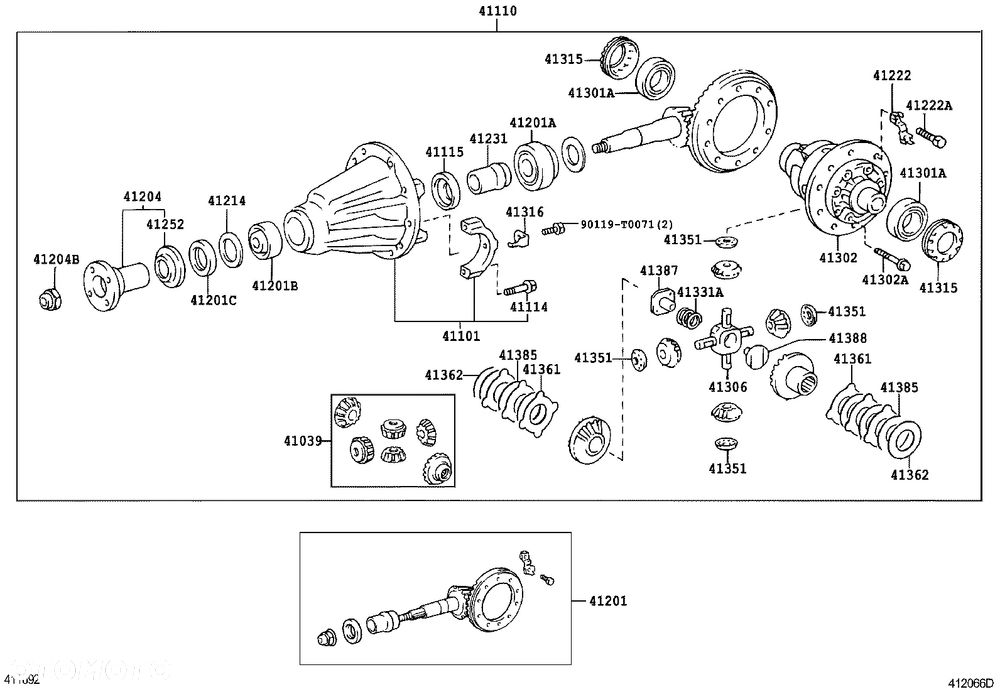 Kosz satelit , dyferencjał LSD tył Toyota Hilux 2005-2015  41302-71010 - 2