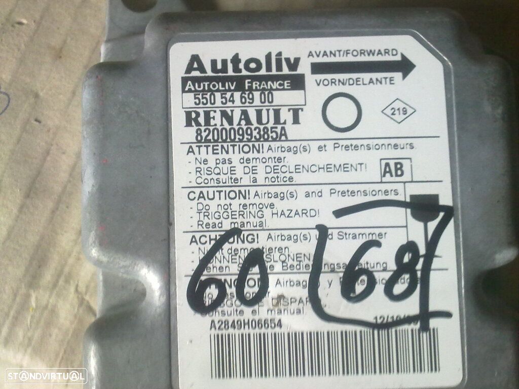 Modulo Airbag 8200099385A 550546900 RENAULT KANGOO - 1