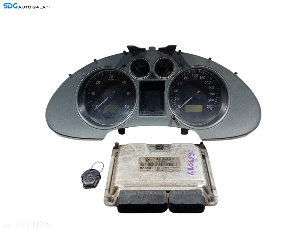 Kit Pornire ECU Calculator Motor Ceas Ceasuri Bord Chei Cheie CIP Imobilizator Seat Ibiza 1.9 TDI 2002 - 2008 Cod 038906019NL 0281012276 [LR0659] [LR0660] - 1