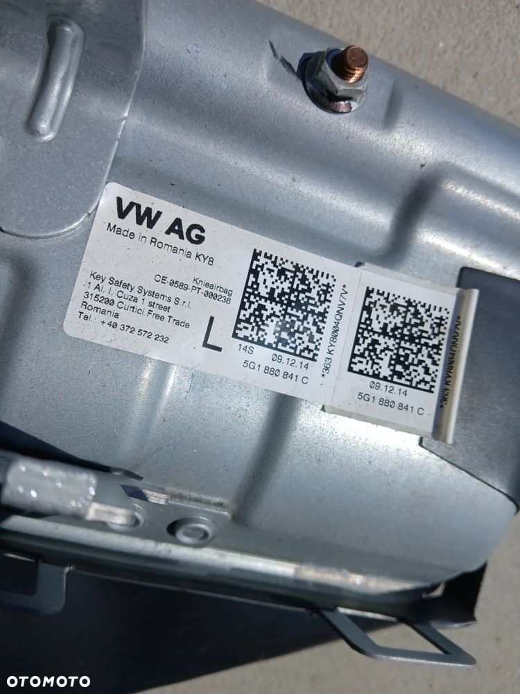 Deska Rozdzielcza Poduszka Poduszki Komplet Air-Bag Wystrzelone Golf 7 VII Europa - 6