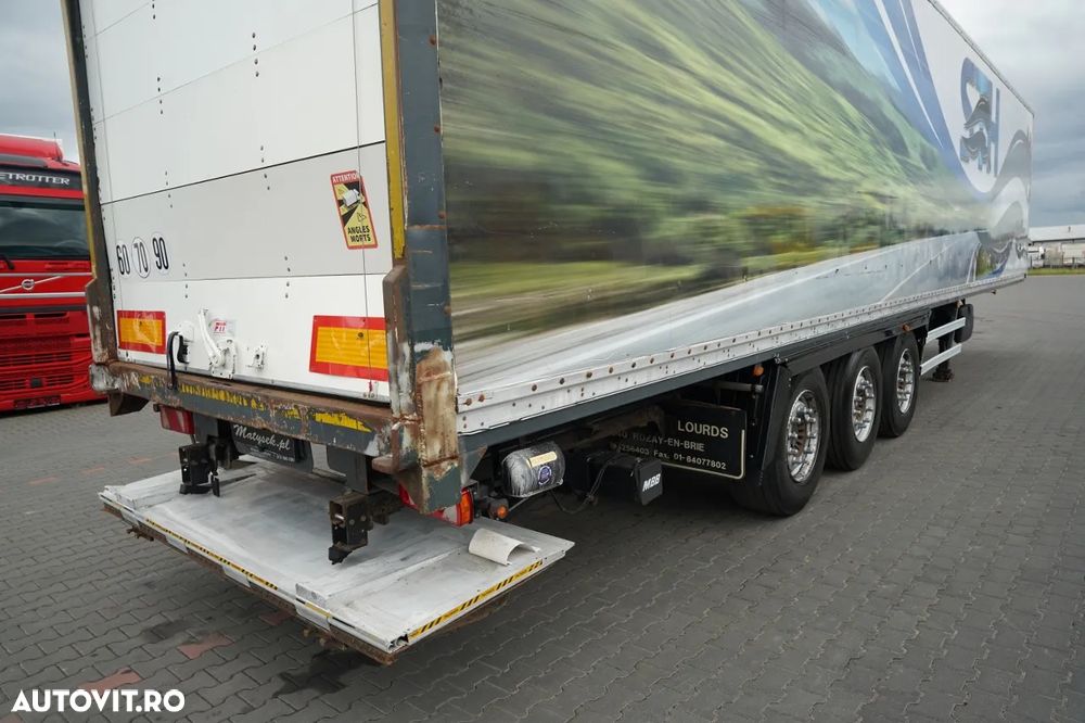 LeciTrailer CONTAINER / ELEVATOR PALFINGER 2.500 KG / AXĂ RIDICATĂ / SAF / PODEA REZISTENTĂ / OBLOANĂ RULOU - 13