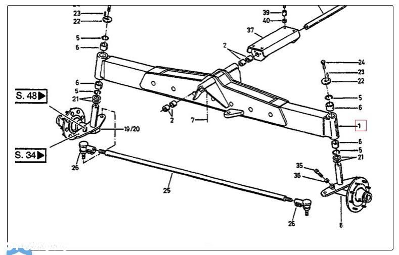 Case Mammut 7400 - oś napędowa most 01-123220 - 1