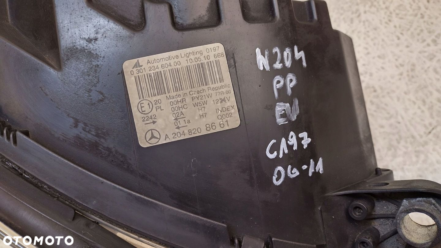 MERCEDES C W204 PRZED LIFT 06-11 PRAWA PRZEDNIA LAMPA H7 A2048208661 EU - 8
