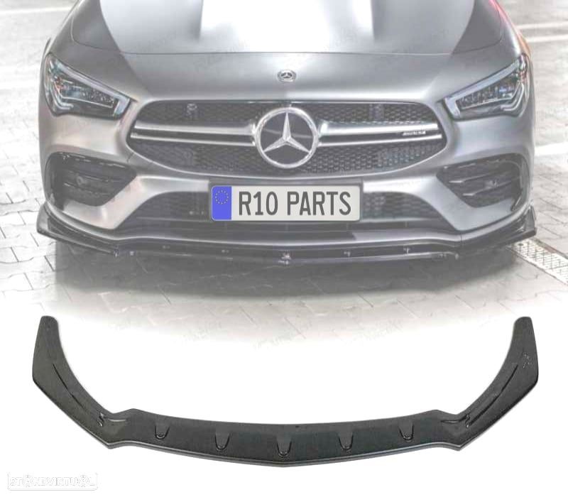 SPOILER LIP FRONTAL MERCEDES CLA W118 19- 35 LOOK AMG A35 PRETO BRILHANTE - 1