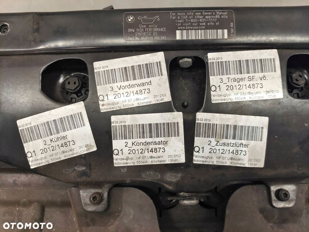 BMW 5GT F07 550XiA KOMPLETNY PAS PRZEDNI CHŁODNICE WENTYLATOR - 4