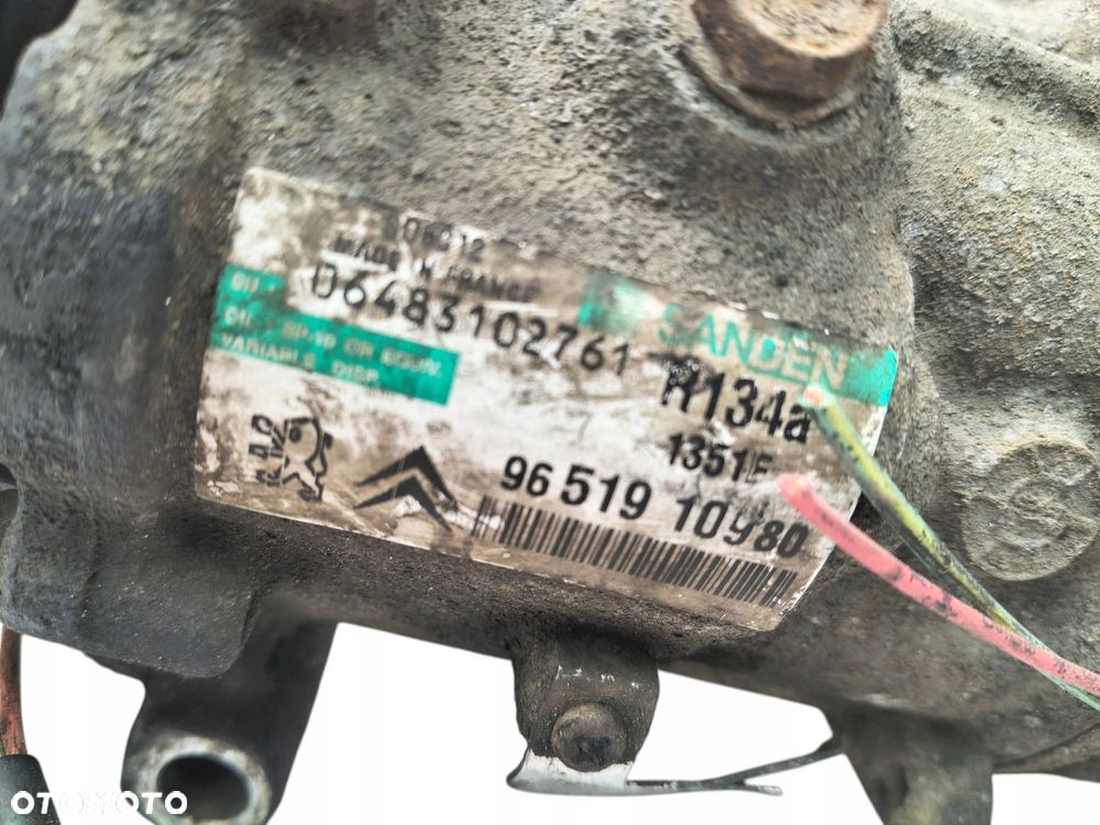 SPRĘŻARKA KLIMATIZACJI Sanden Peugeot Citroen 1.6 HDi D6483102761 SD6C12 - 5