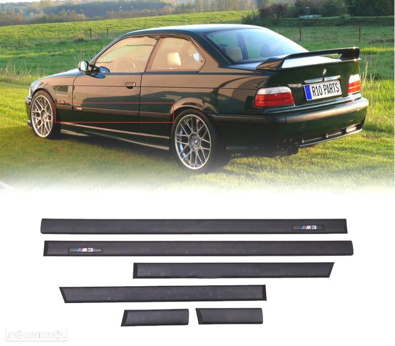 KIT CONJUNTO FRISOS LATERAIS BMW E36 LOOK M3 COUPE CABRIO - 1