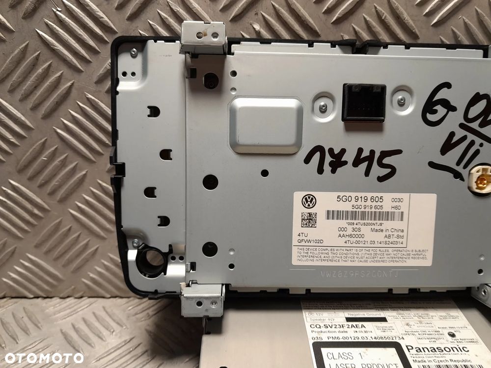 VW GOLF VII RADIO WYŚWIETLACZ CZYTNIK NAVIGACJI SSD 5G0035820A 5G0919605 - 11