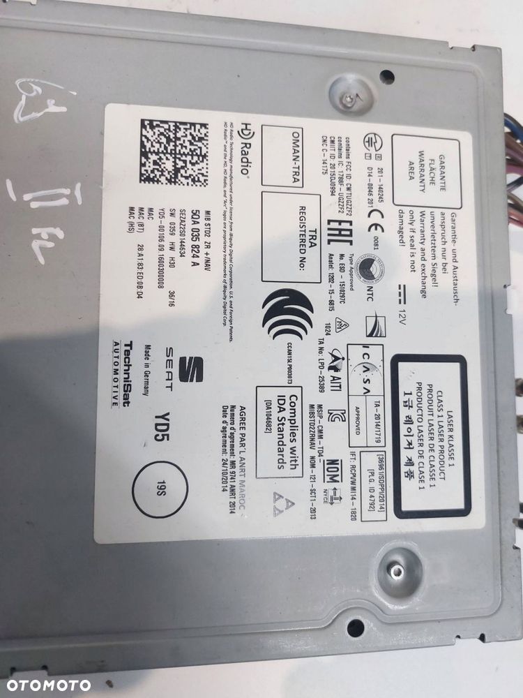 seat leon iii 5f ateca ibiza 6j lift radio cd/dvd/gps mib 2 5qa035824a - 4